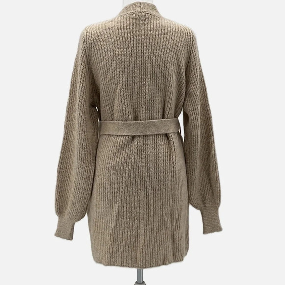 Topshop Wool Blend Open Front Belted Cardigan - NWOT - Size 0-2 - Picture 4 of 8